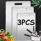 Premium stainless steel cutting board set for meat, vegetables, fruit and kitchen food preparation