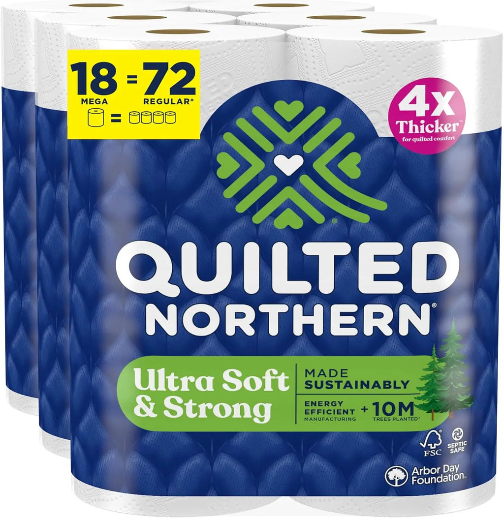 Quilted Northern Ultra Soft and Strong Toilet Paper 18 Mega Rolls Premium Bath Tissue