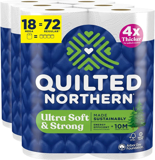 Quilted Northern Ultra Soft and Strong Toilet Paper 18 Mega Rolls Premium Bath Tissue