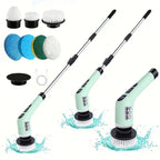 Electric Spin Scrubber Cordless Bathroom Cleaner with 7 Brush Heads & Adjustable Extension Handle