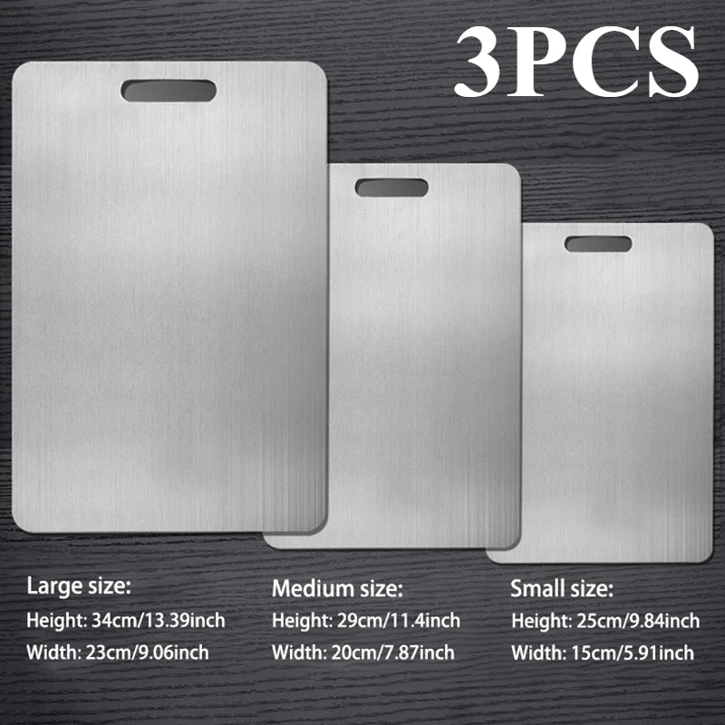 Premium stainless steel cutting board set for meat, vegetables, fruit and kitchen food preparation