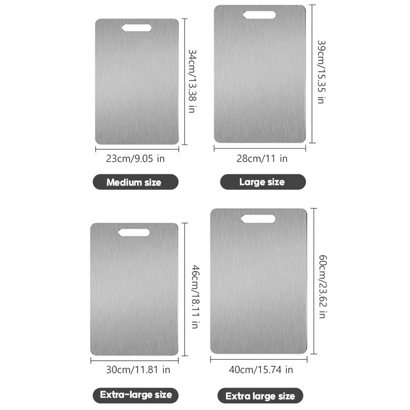 Premium stainless steel cutting board set for meat, vegetables, fruit and kitchen food preparation