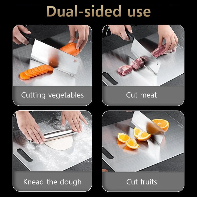 Premium stainless steel cutting board set for meat, vegetables, fruit and kitchen food preparation
