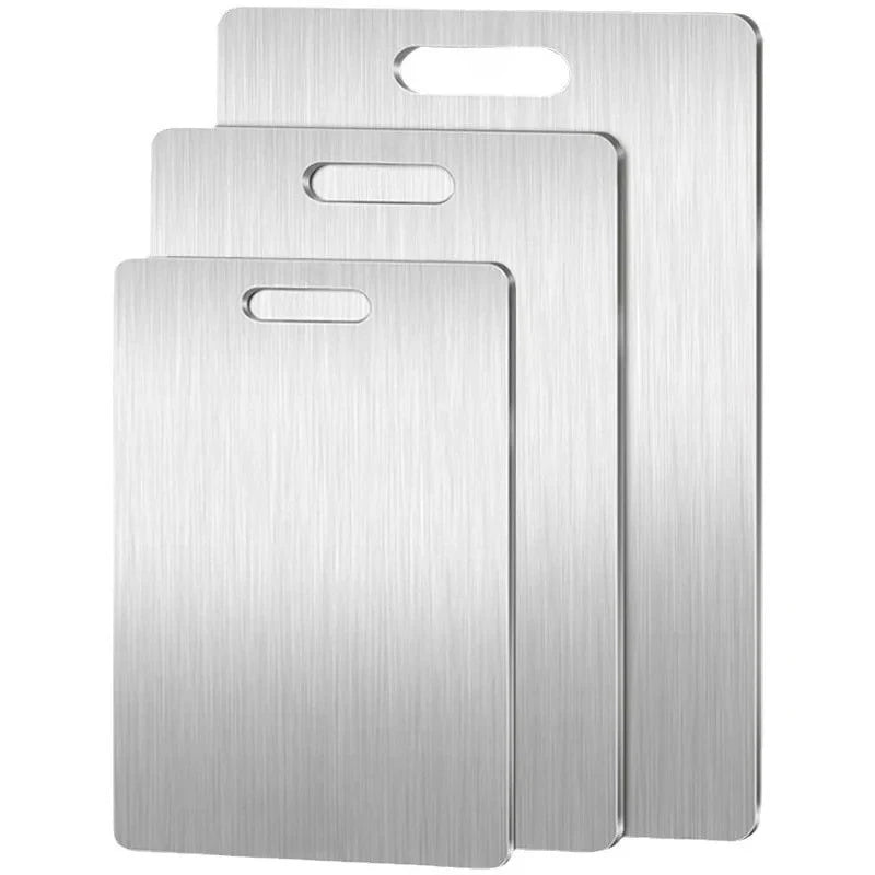 Premium stainless steel cutting board set for meat, vegetables, fruit and kitchen food preparation