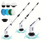 Electric Spin Scrubber Cordless Bathroom Cleaner with 7 Brush Heads & Adjustable Extension Handle