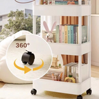 4 Tier Rolling Storage Cart with Wheels Utility Organizer for Kitchen Bathroom Laundry Room Office