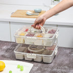 Kitchen Snack Organizer Container with Lid 8 Compartments Food Storage Box