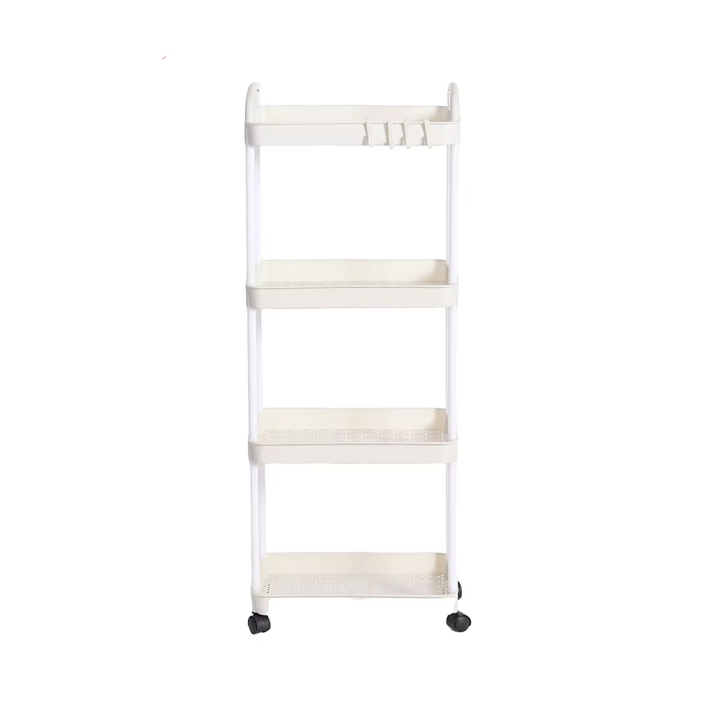4 Tier Rolling Storage Cart with Wheels Utility Organizer for Kitchen Bathroom Laundry Room Office
