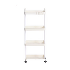 4 Tier Rolling Storage Cart with Wheels Utility Organizer for Kitchen Bathroom Laundry Room Office