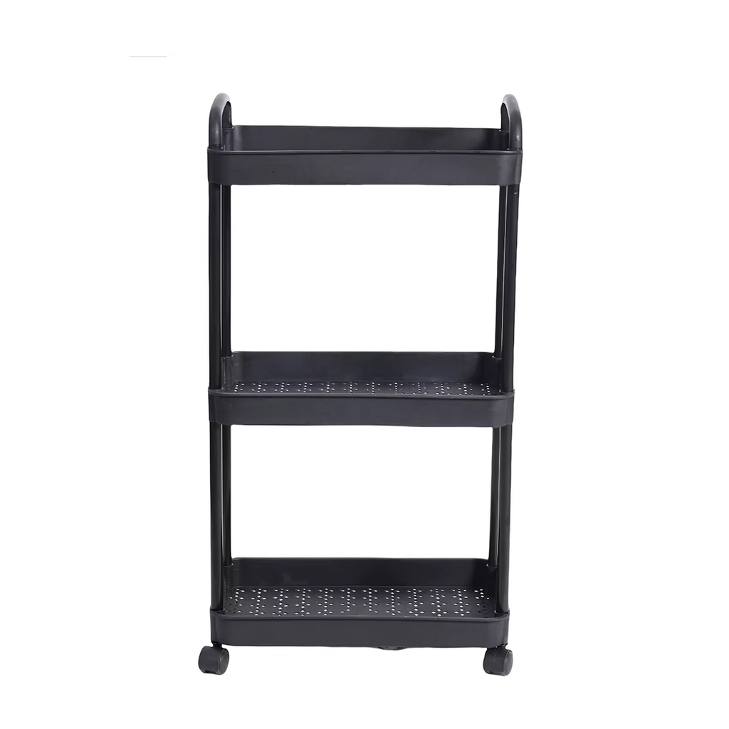 4 Tier Rolling Storage Cart with Wheels Utility Organizer for Kitchen Bathroom Laundry Room Office